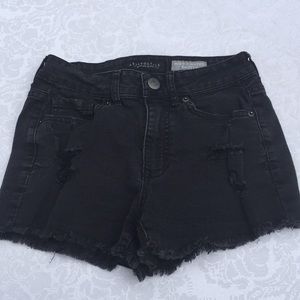 Aeropostale Black Jean Shorts Size 2 High Waisted